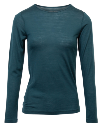 Panos Emporio Dame Langærmet  -shirt   Merinouldmix Deep Teal