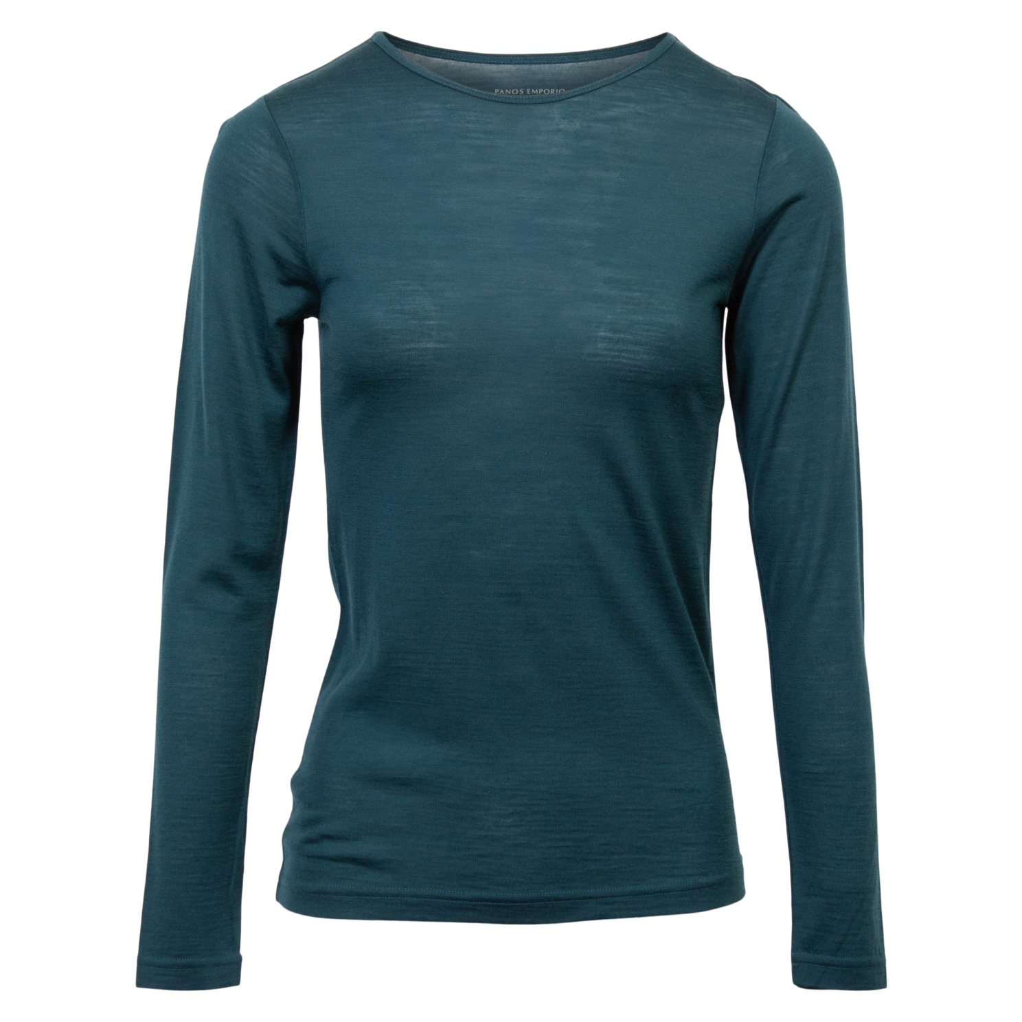 Panos Emporio Dame Langærmet  -shirt   Merinouldmix Deep Teal