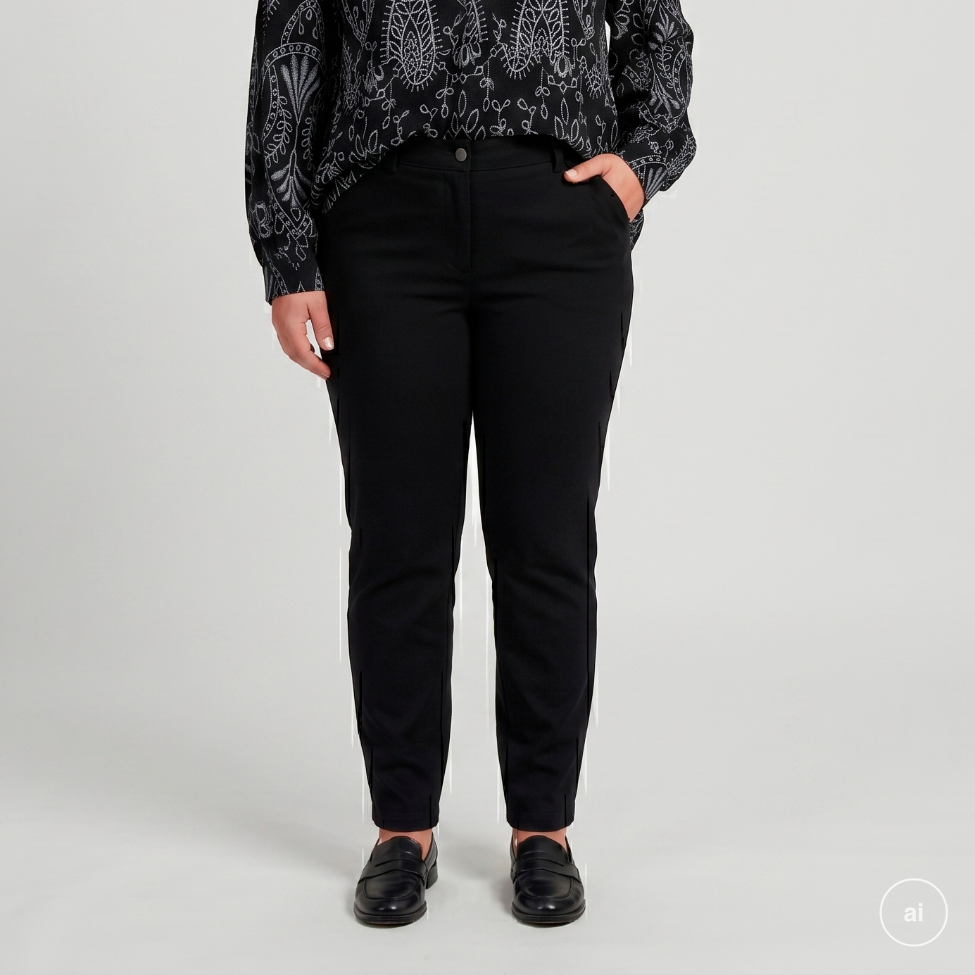 Sasia Bente Dame Bukser Black Beauty 54 56