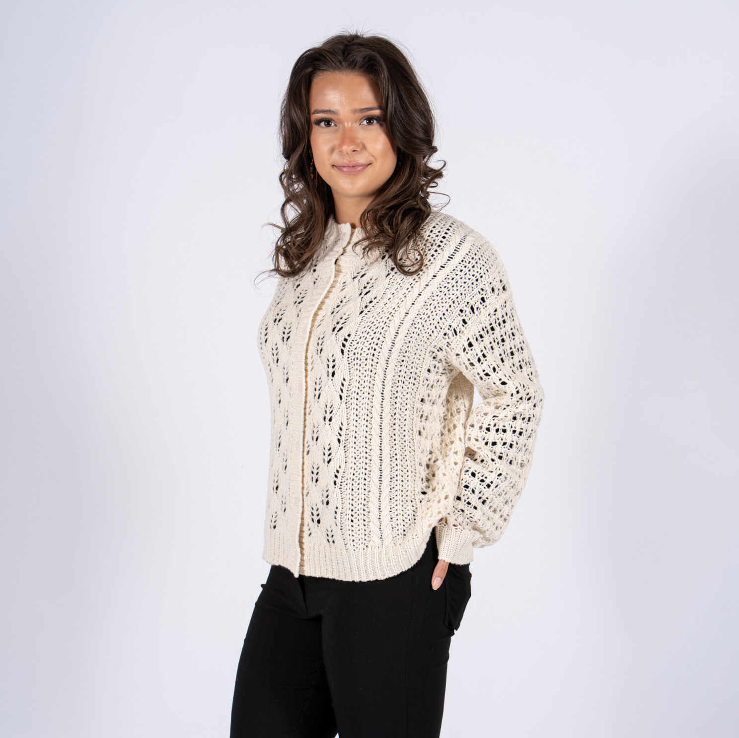 Sasia Bolette Dame Cardigan Whitecap Gray