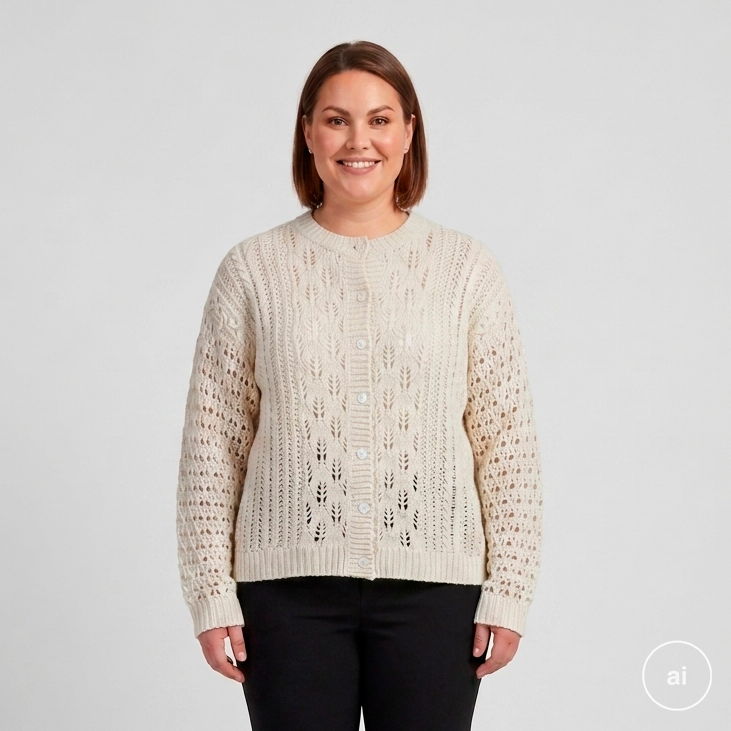 Sasia Bolette Dame Cardigan Whitecap Gray 54 56