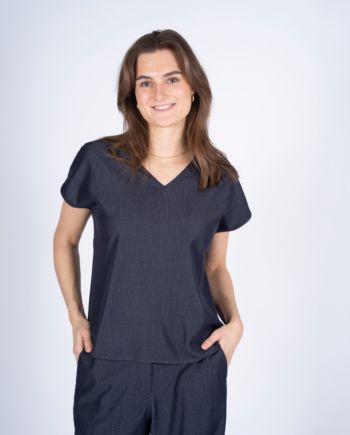 Sasia Charlotte Dame Bluse Navy Blazer Blue