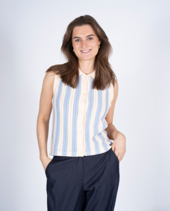 Sasia Mina Dame Strikvest Cashmere Blue