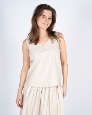 Sasia Poppy Dame Top Sandshell Beige