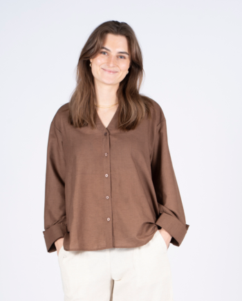 Sasia Thea Dame Skjorte Chocolate Torte Brown