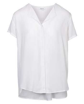 Steenholt Clara Dame Kortærmet Bluse Plus Size Bright White 54