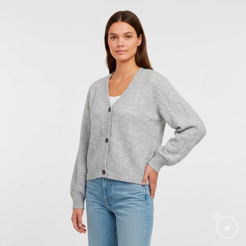Steenholt Gora Dame Cardigan Grey Melange
