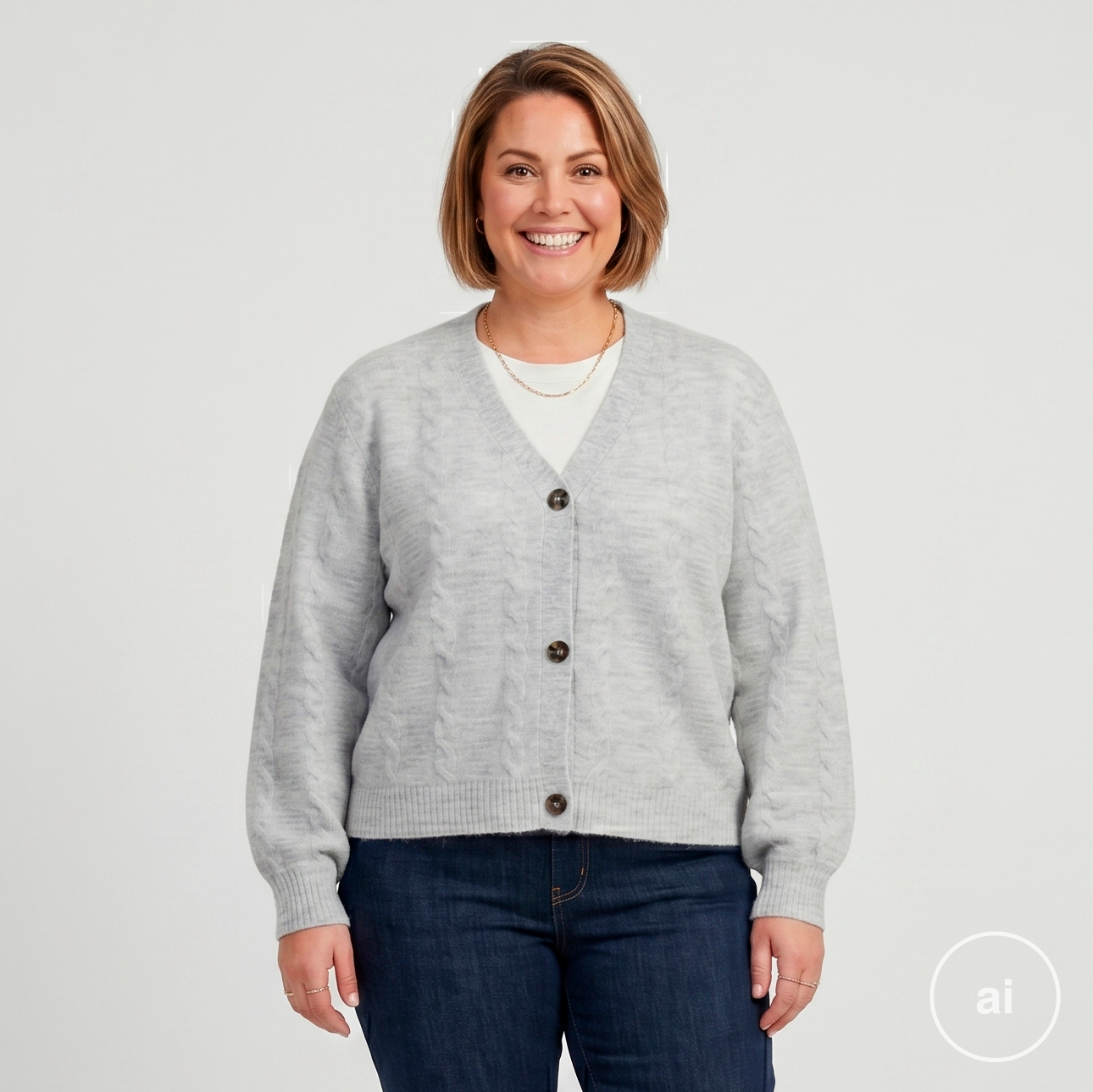 Steenholt Gora Dame Cardigan Grey Melange 44