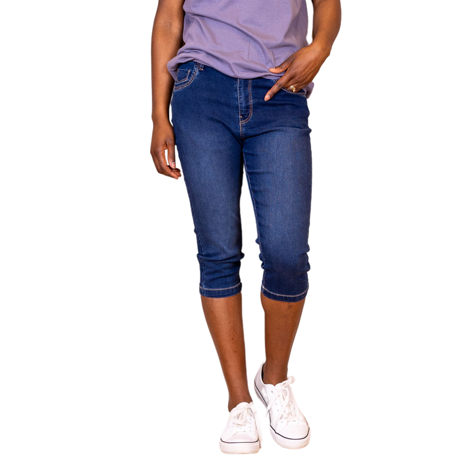 Steenholt Grace Dame Capri Blue Denim 44