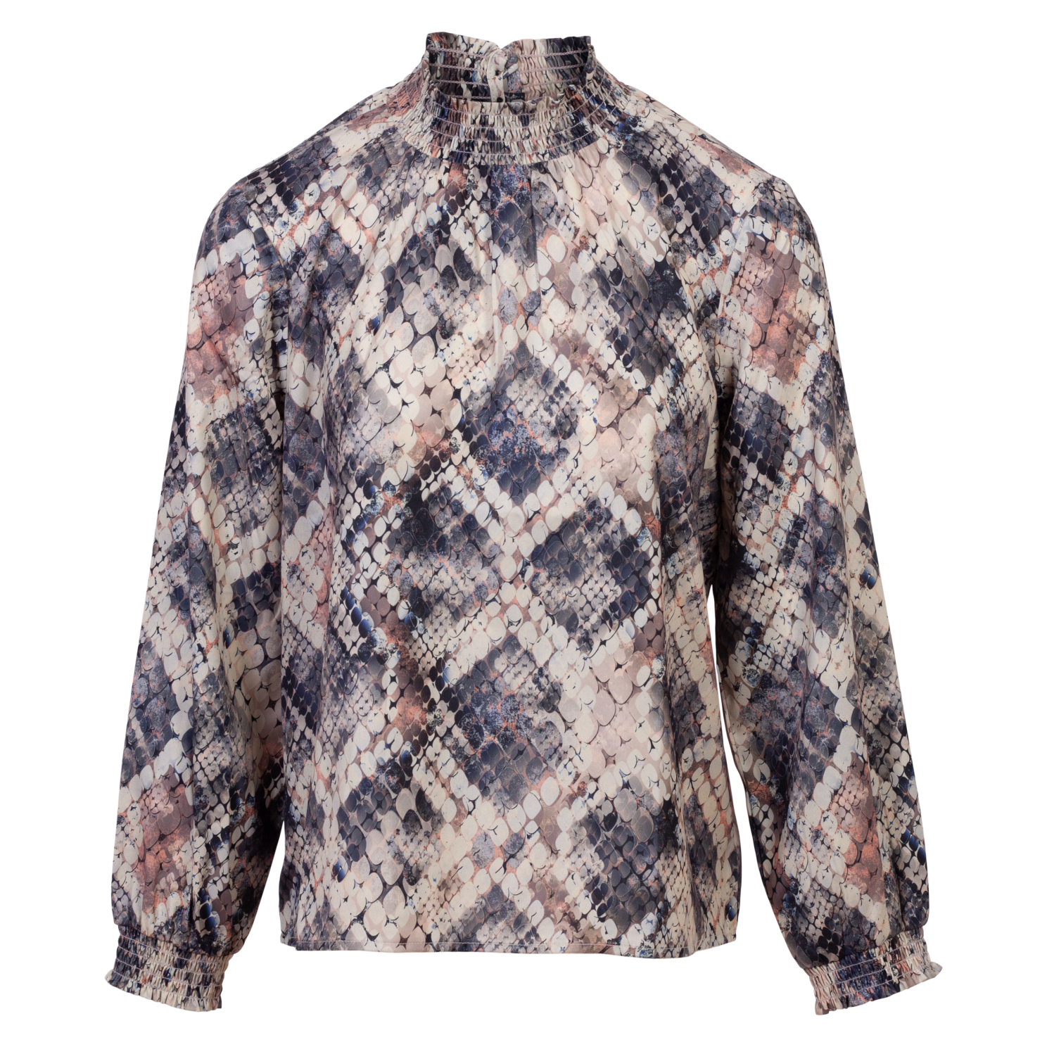 Zbyz Dame Bluse Plus Size Blue Snake 54 56