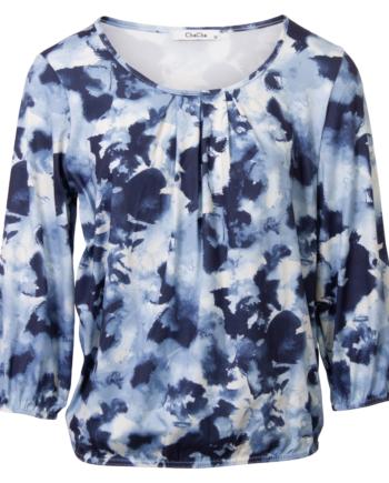 Zbyz Dame Bluse Plus Size Print   Blue 50 52