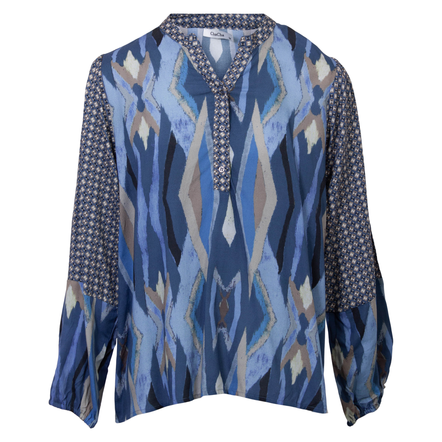Chacha Dame Bluse Blue Combi