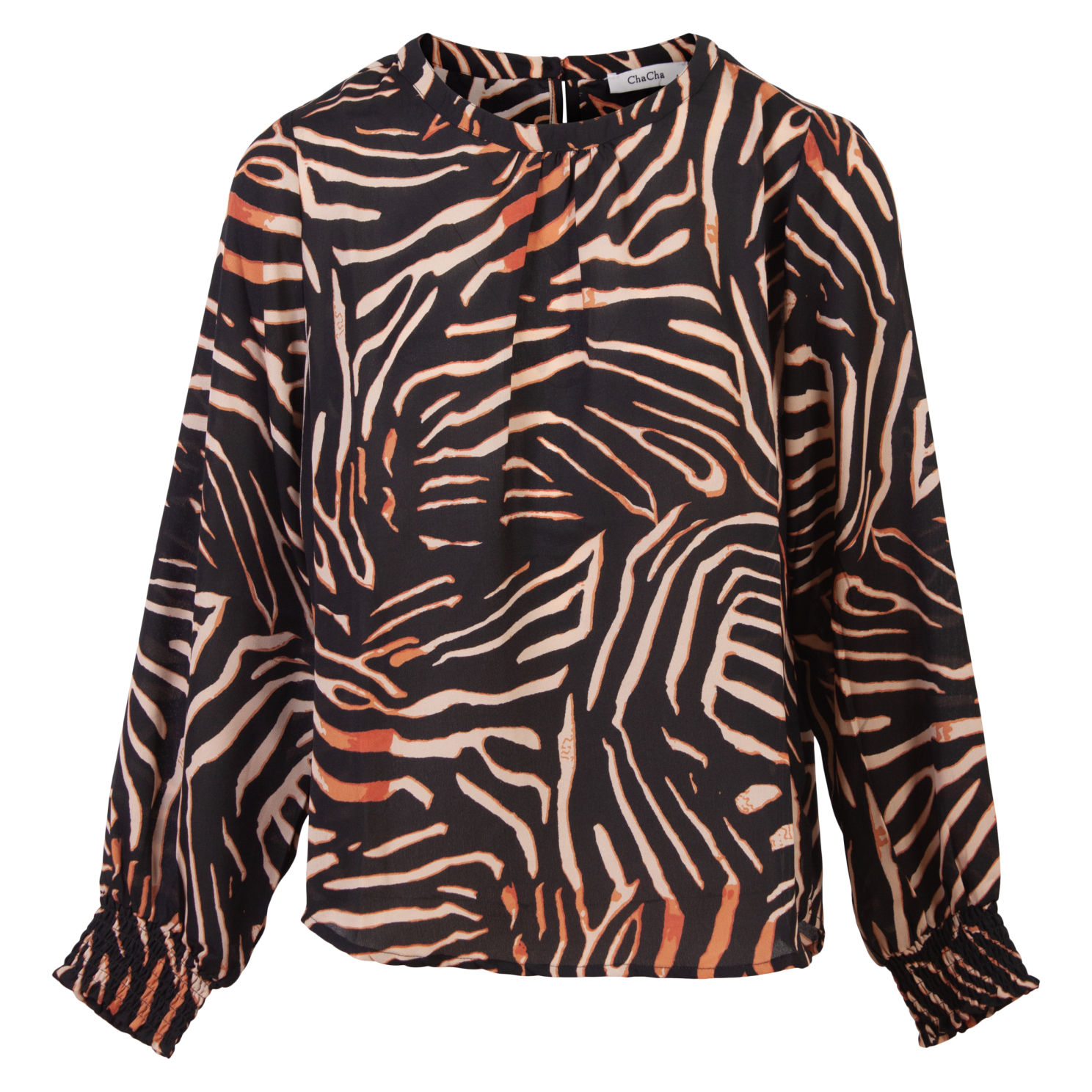 Chacha Dame Bluse Print   Brown