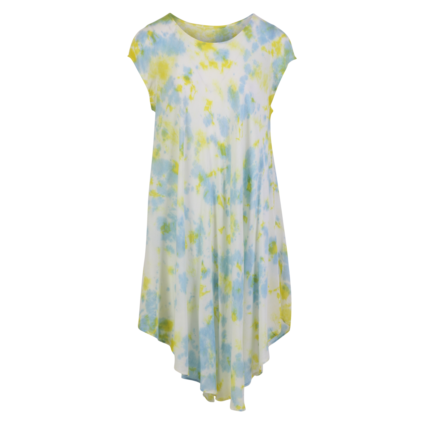 Chacha Dame Kjole Yellow White Light Blue Onesize