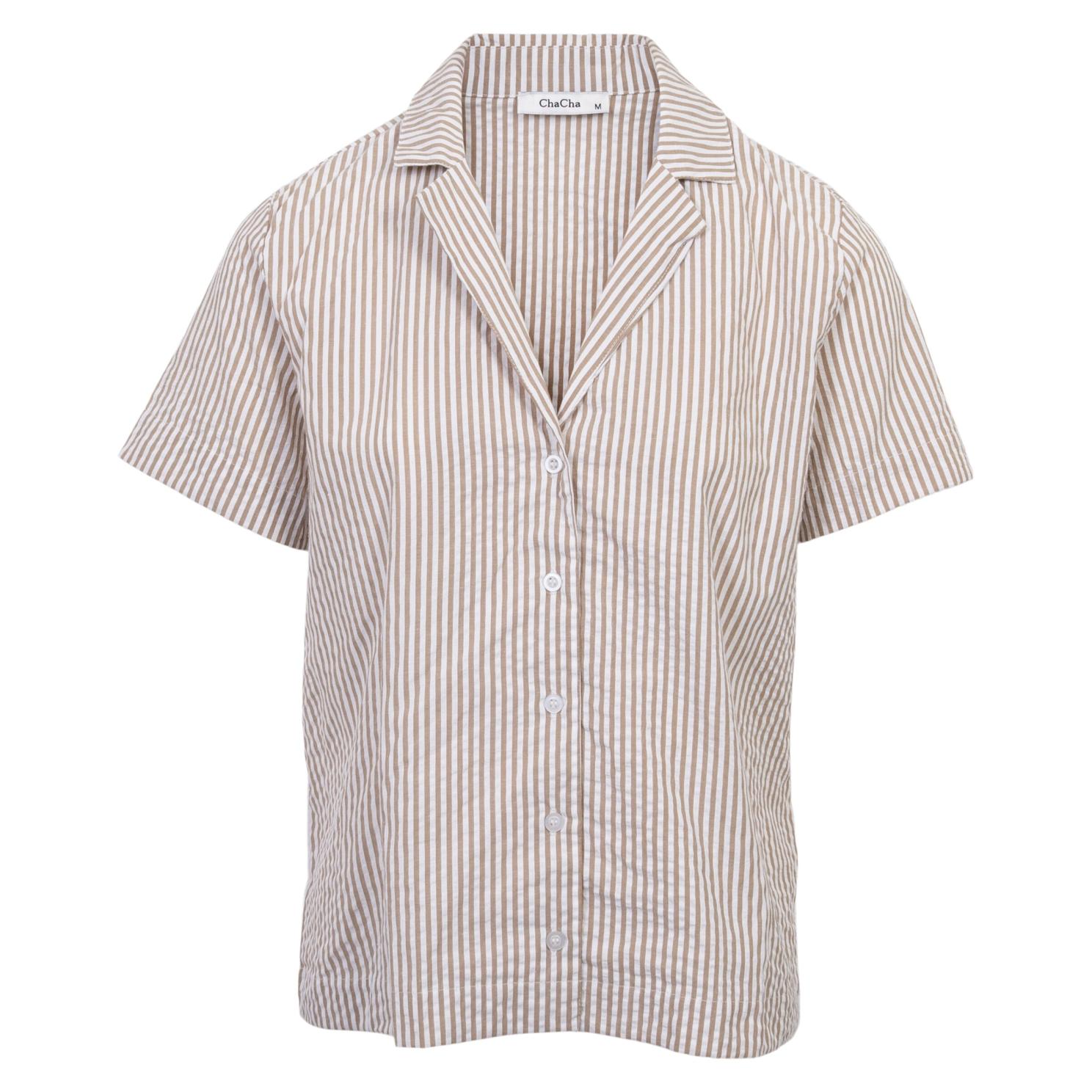 Chacha Dame Skjorte Beige Stripe