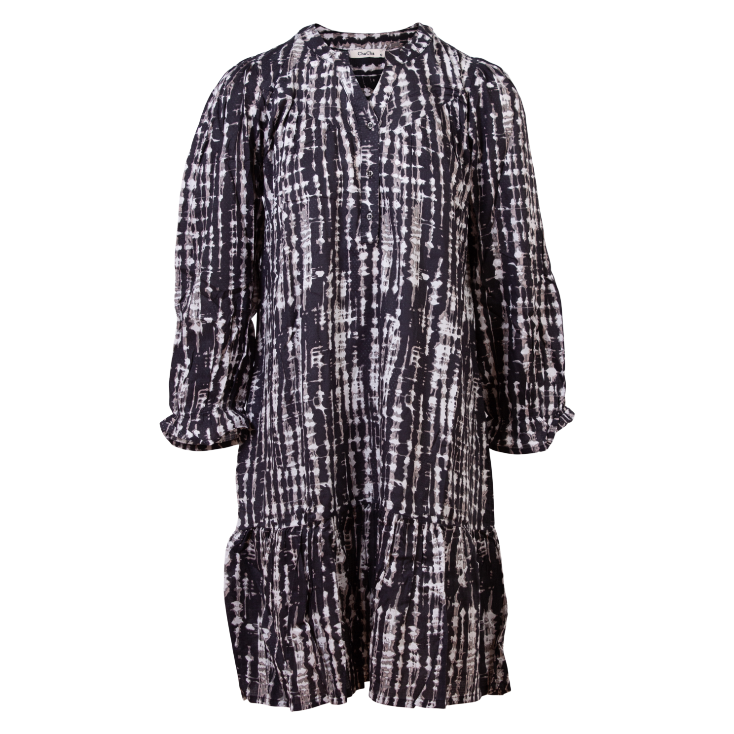 Chacha Dress Dobby Dame Kjole Black White
