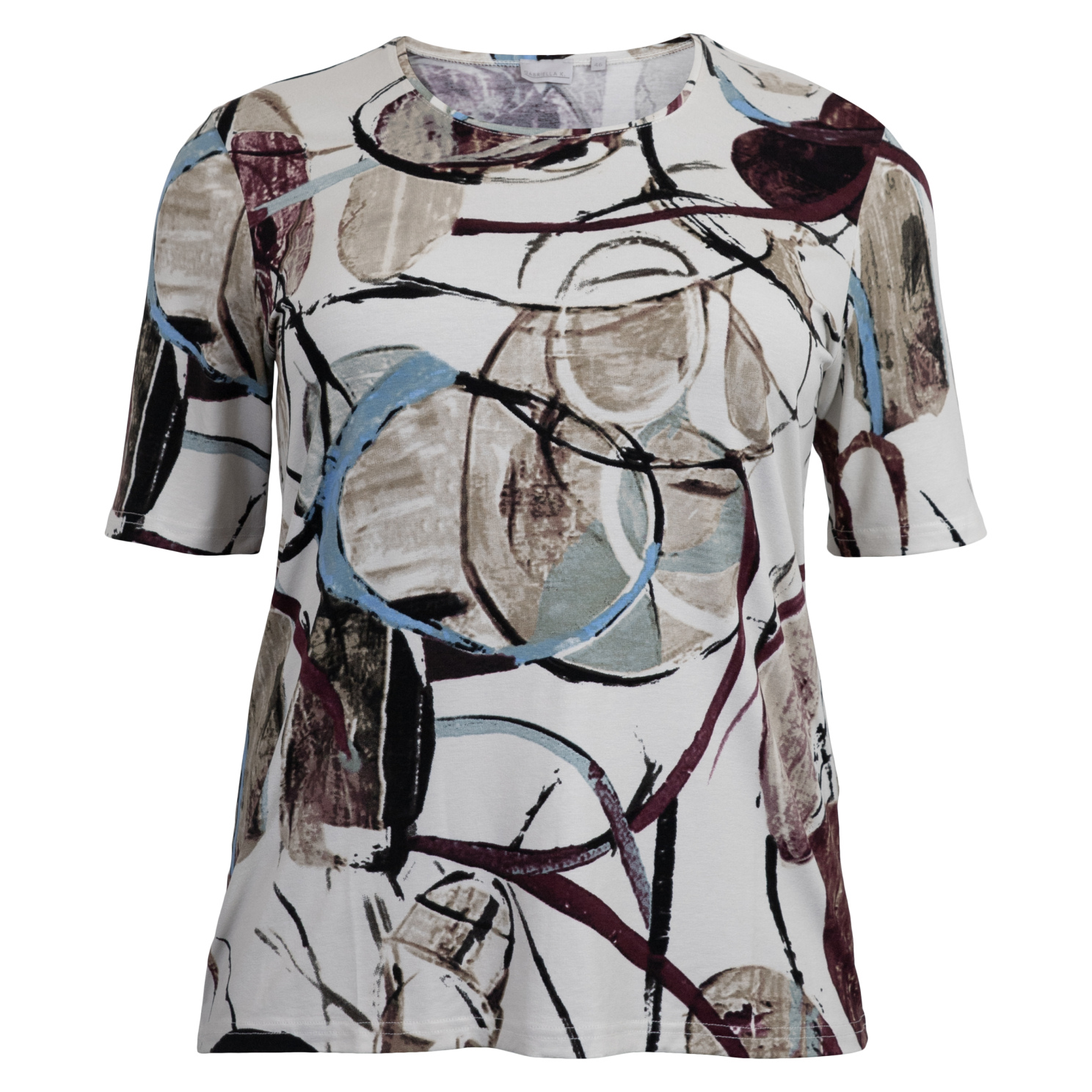 Gabriella    Dame Kortærmet Bluse Offwhite Comb 46