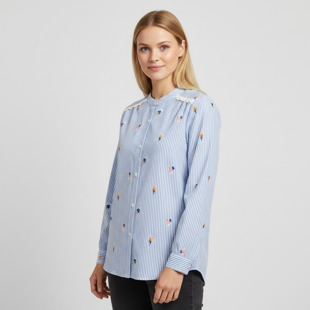 Musy Muse Dame Skjorte Blue