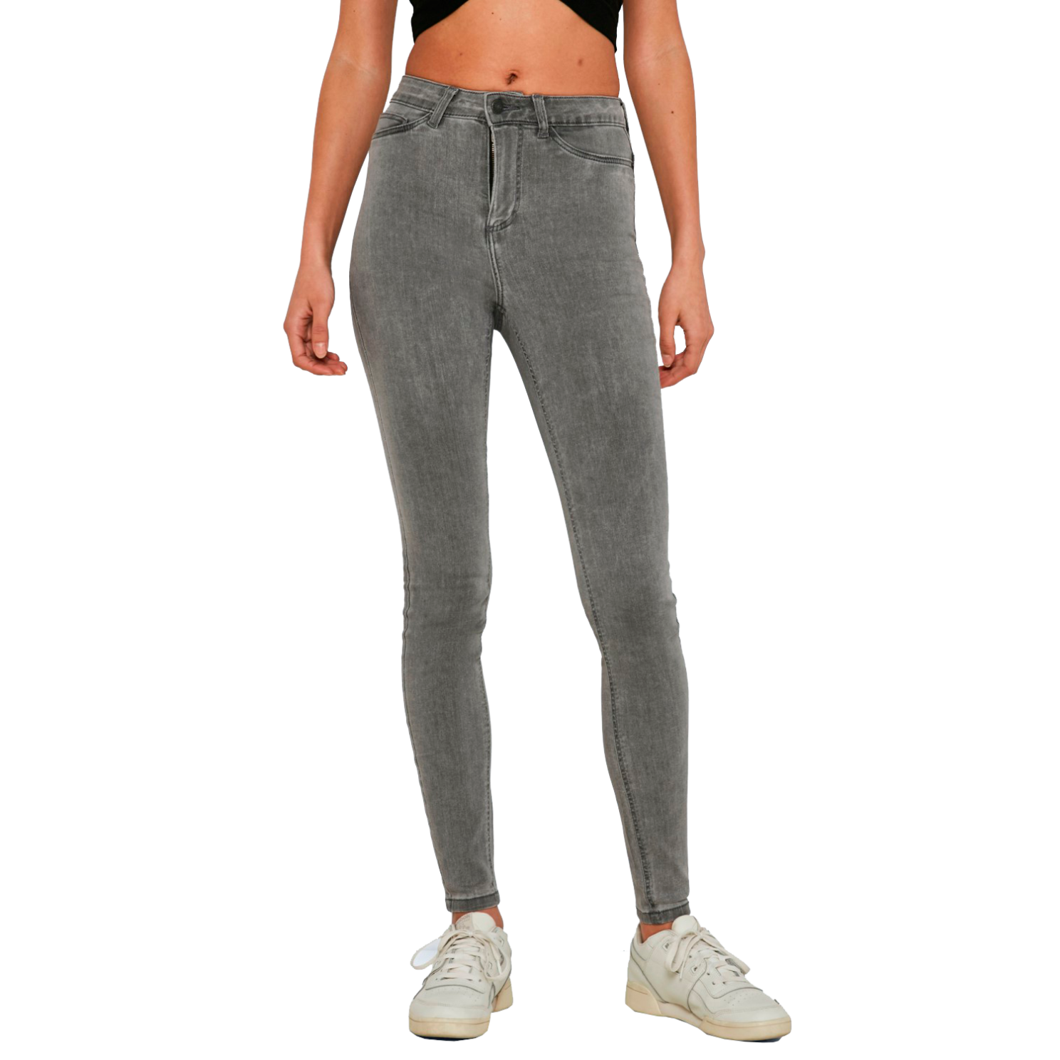 Noisy May Dame Jeans Light Grey Denim 29 34