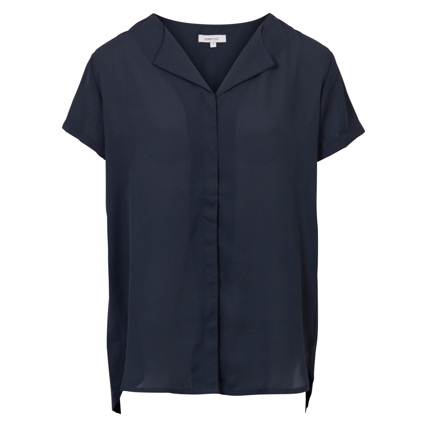 Steenholt Clara Dame Kortærmet Bluse Navy