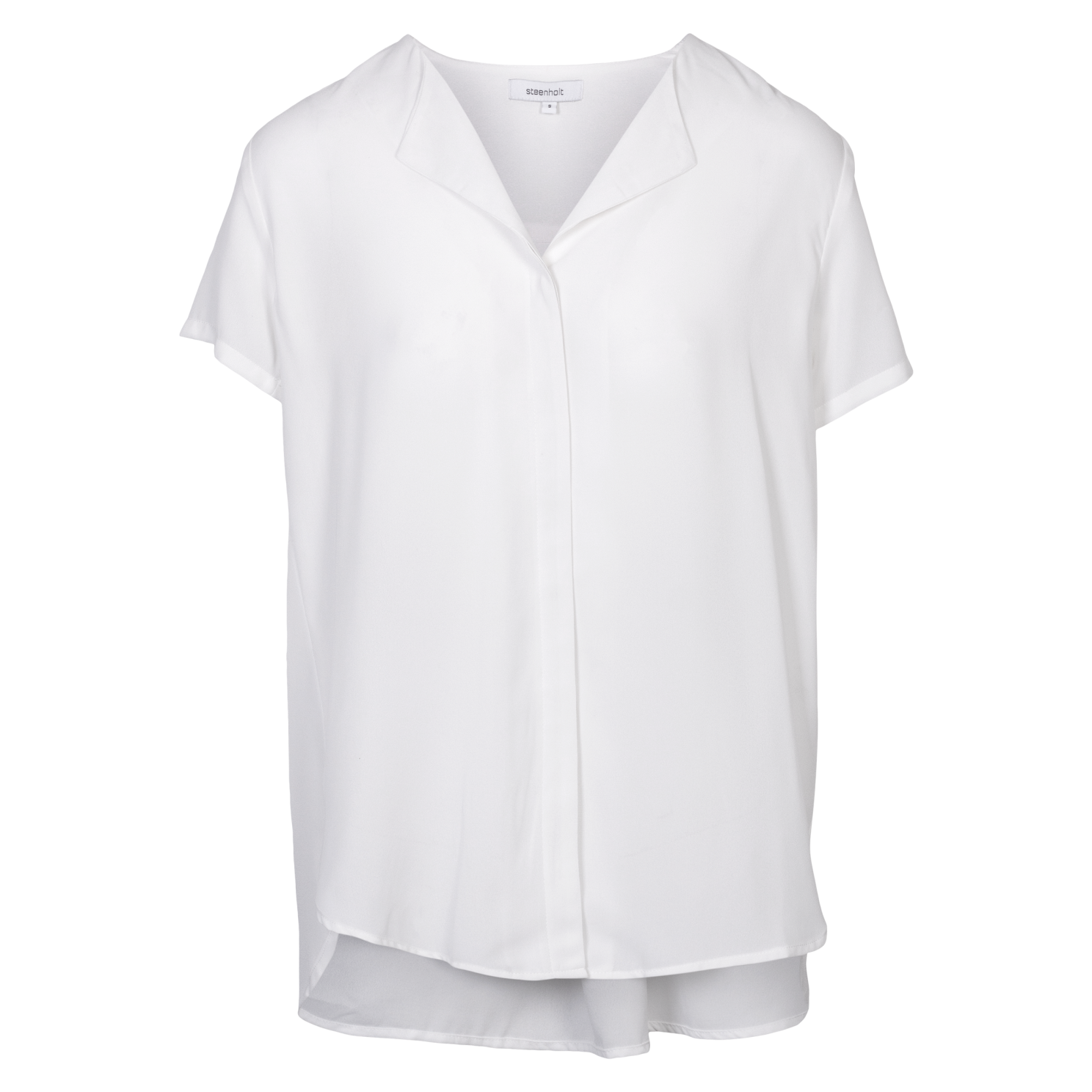 Steenholt Clara Dame Kortærmet Bluse Plus Size Bright White 54