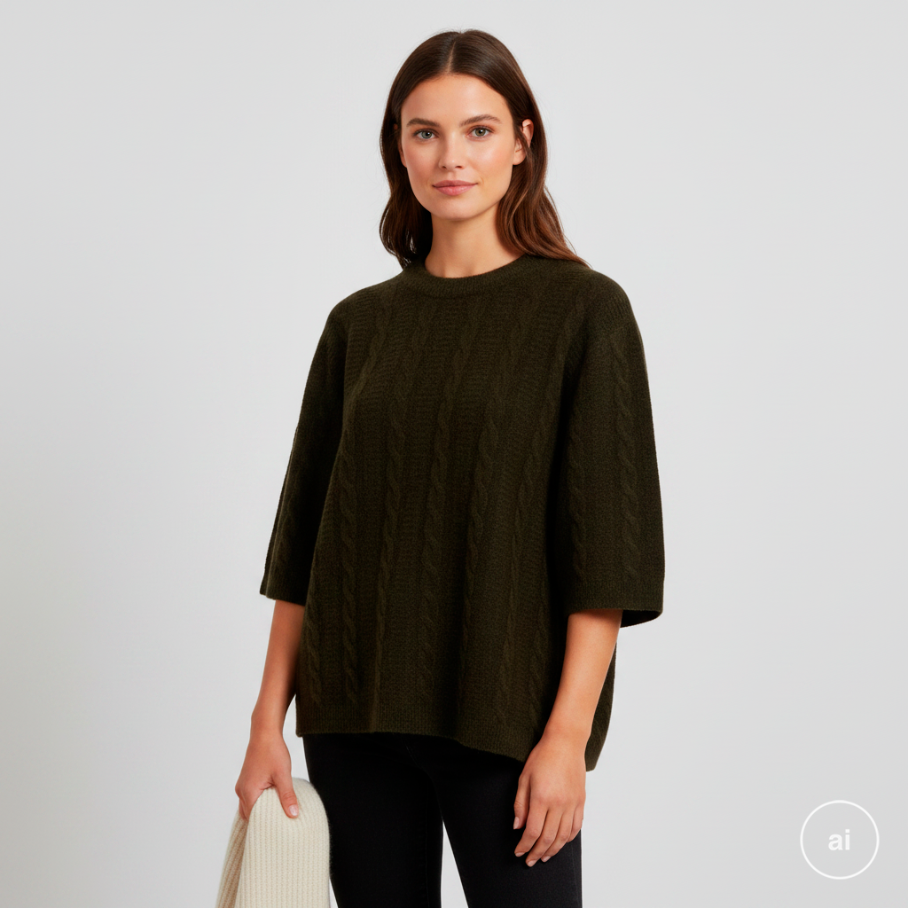 Steenholt Dame Striktrøje Dark Olive