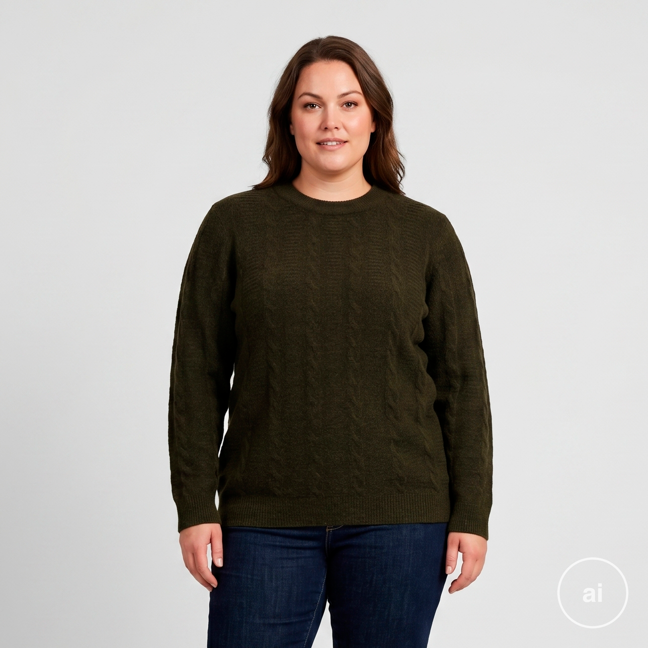 Steenholt Dame Striktrøje Dark Olive 44