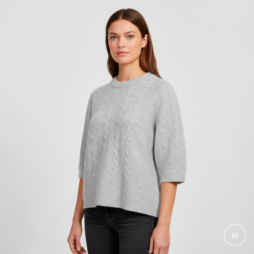 Steenholt Dame Striktrøje Grey Melange