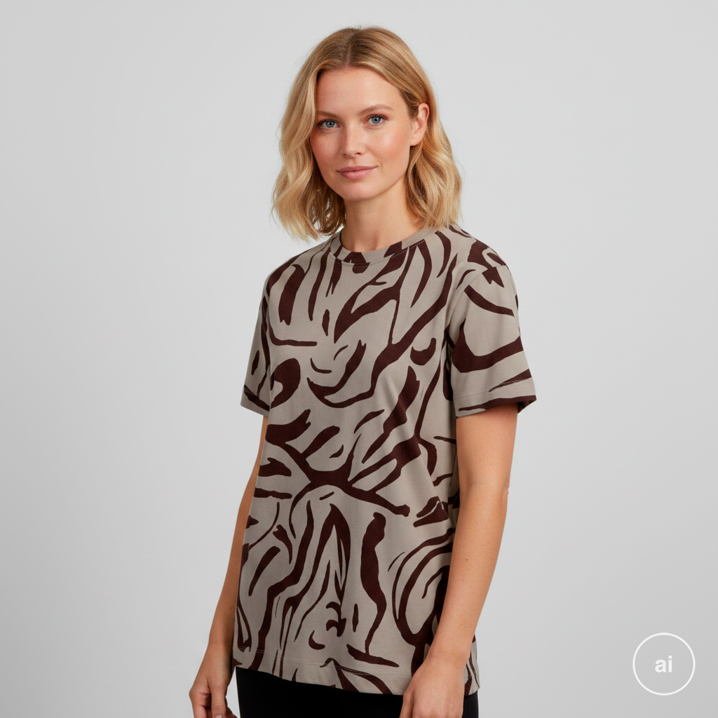 Steenholt Dame  -shirt P5 Aop Rum Raisin