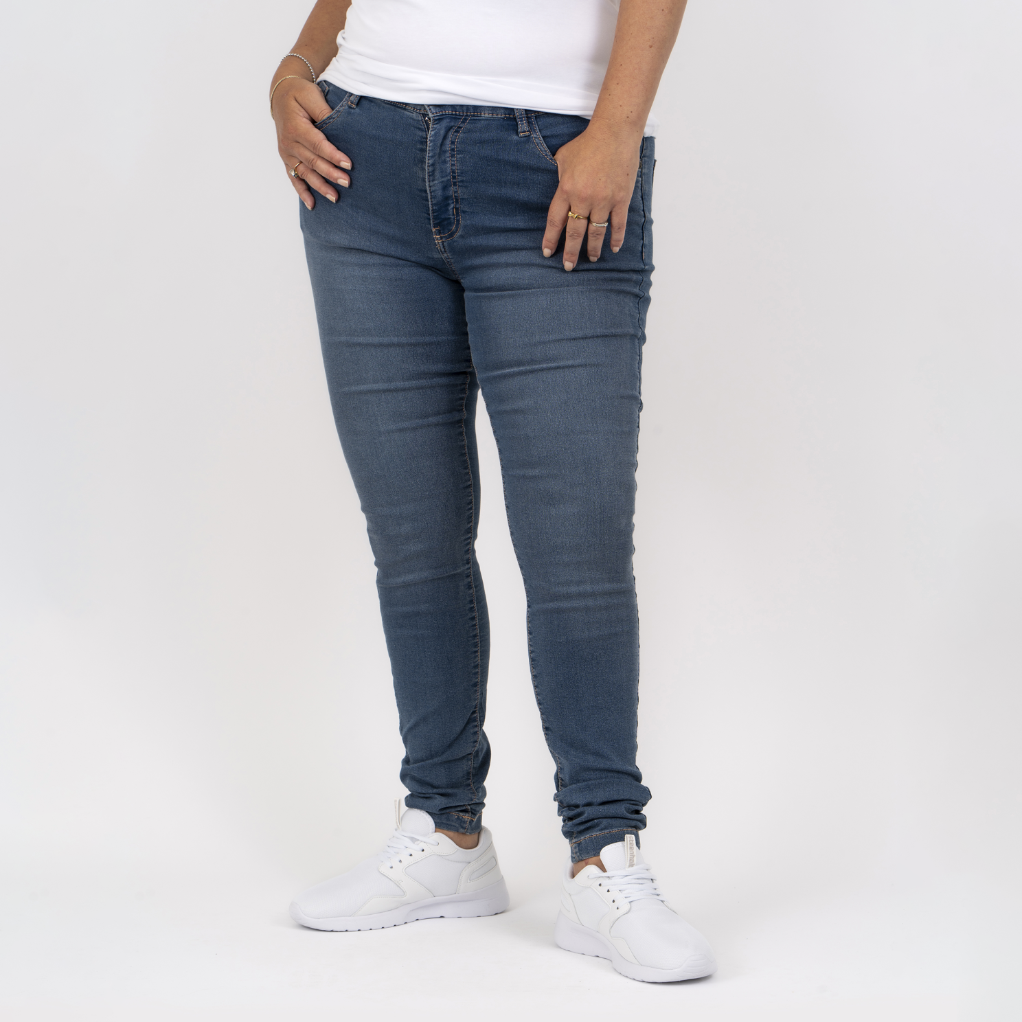 Steenholt Grace Dame Jeans    Stretch Plus Size Medium Light Blue 54 32