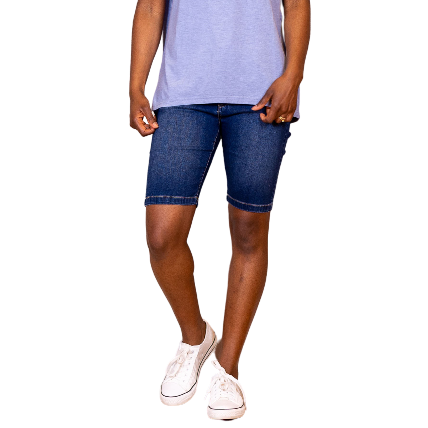 Steenholt Grace Dame Shorts Blue Denim 44