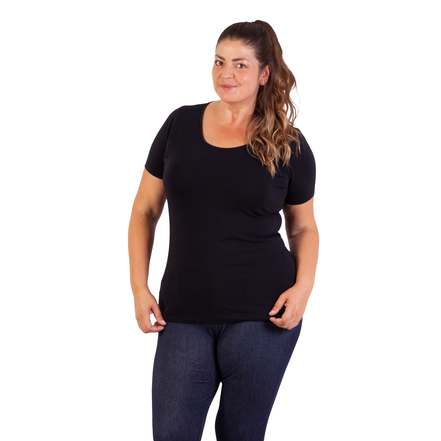 Steenholt Harmony Dame  -shirt Plus Size Black 46
