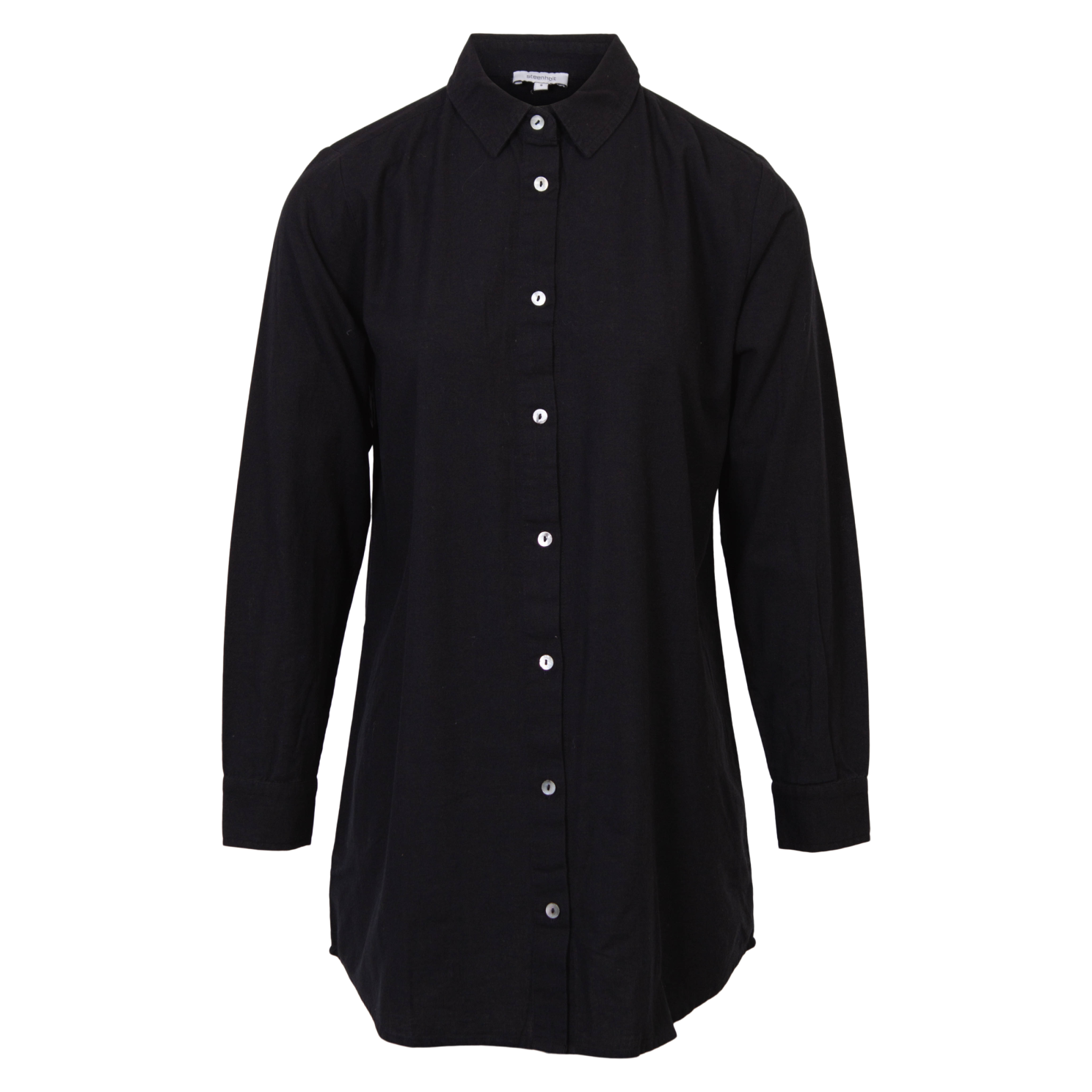 Steenholt Linett Dame Skjorte   Hørmix Plus Size Black 54
