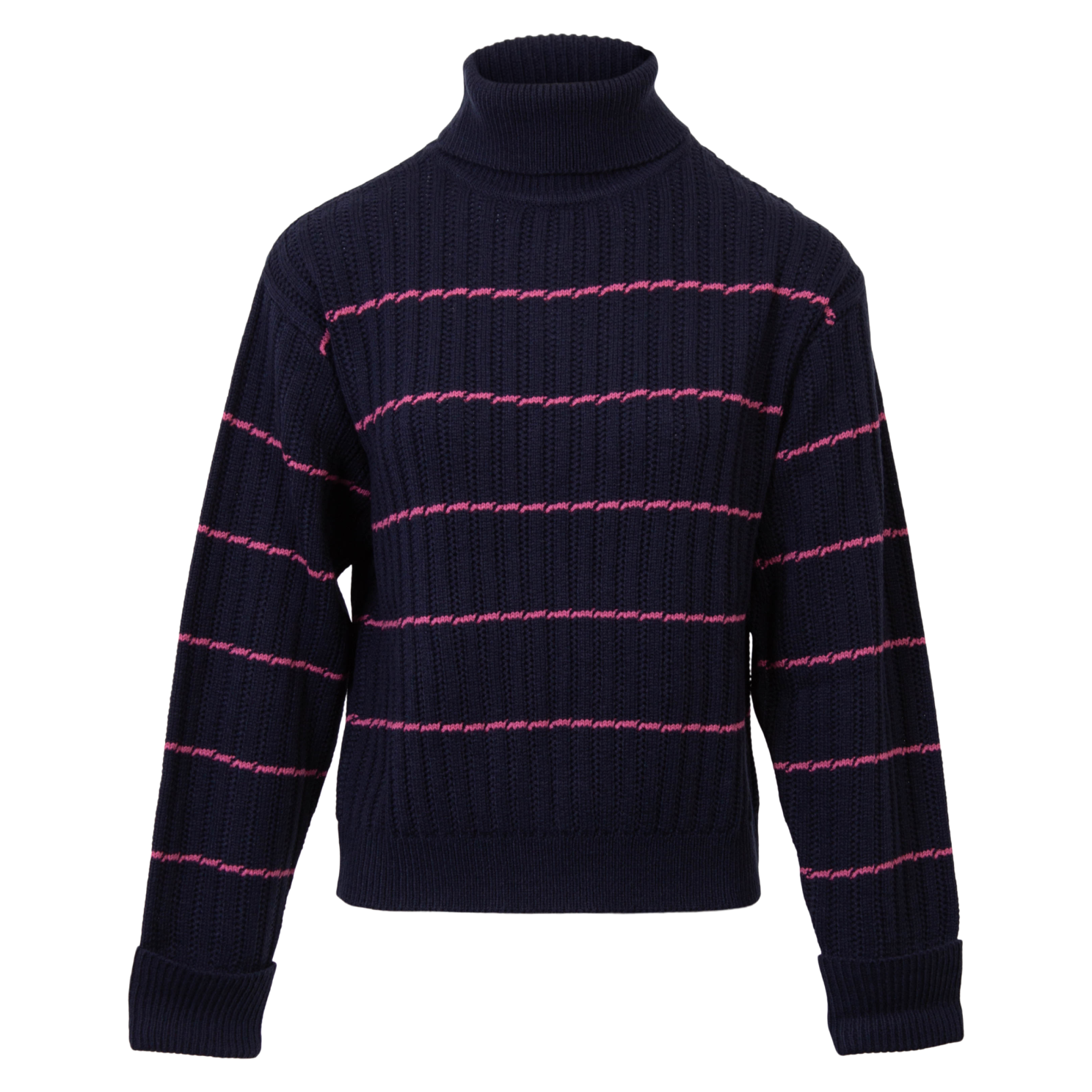 Steenholt Olivia Dame Striktrøje Plus Size Navy 50
