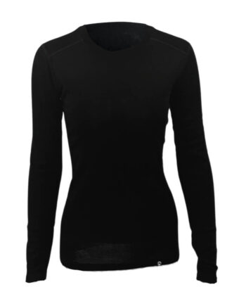 Uldundertrøje Dame 100  Merino Uld Treklife Sort