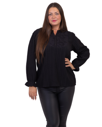 Zbyz Dame Bluse Plus Size Black 54 56
