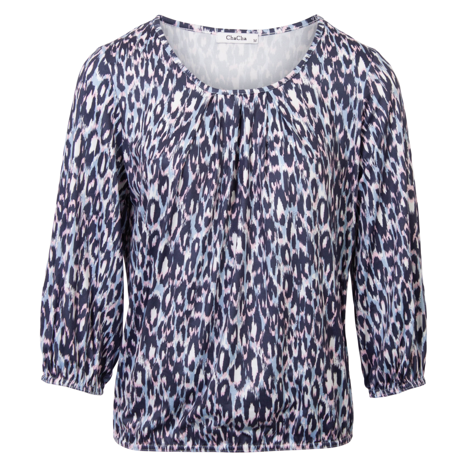 Zbyz Dame Bluse Plus Size Print   Blue 54 56