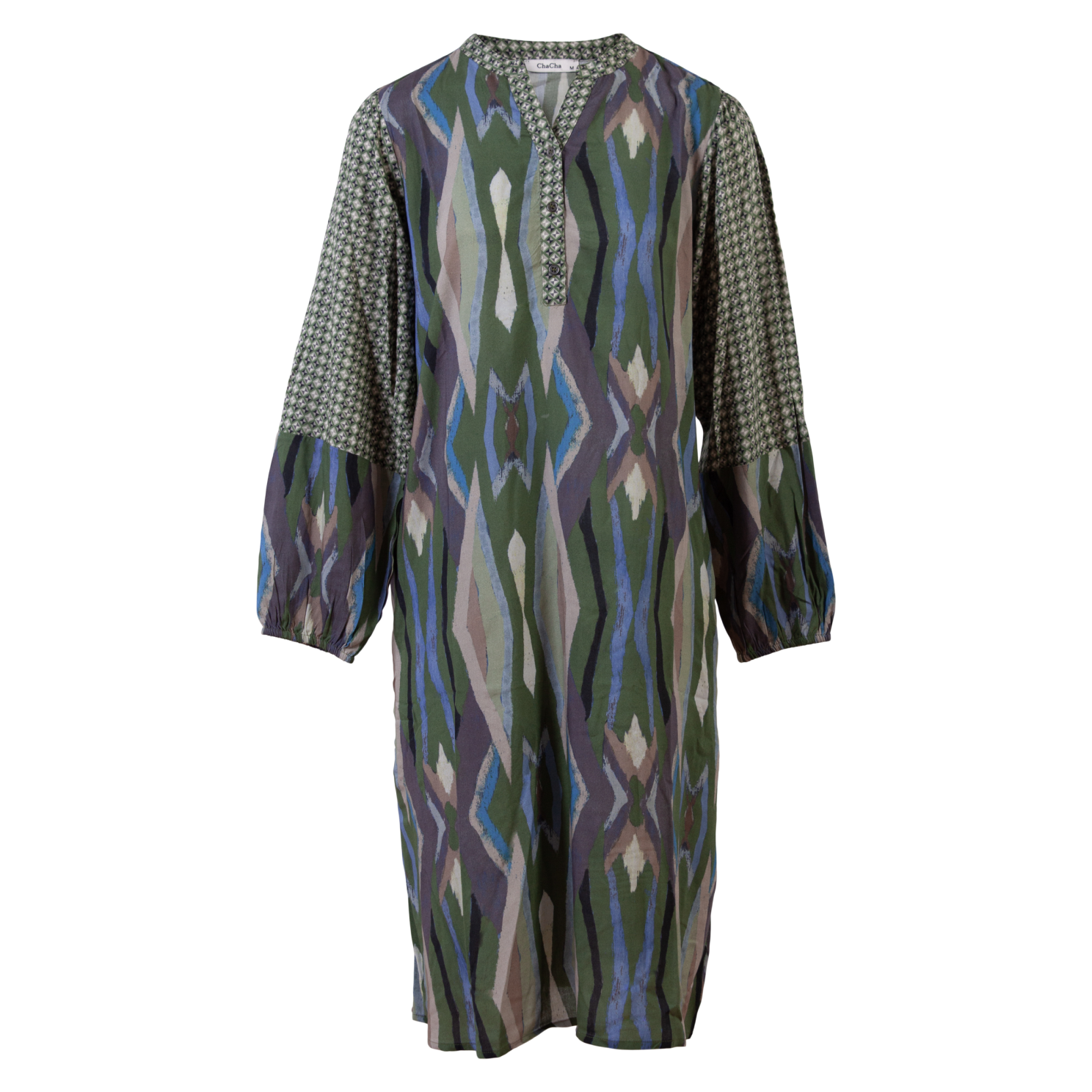 Zbyz Dame Kjole Plus Size Khaki Combi 50 52