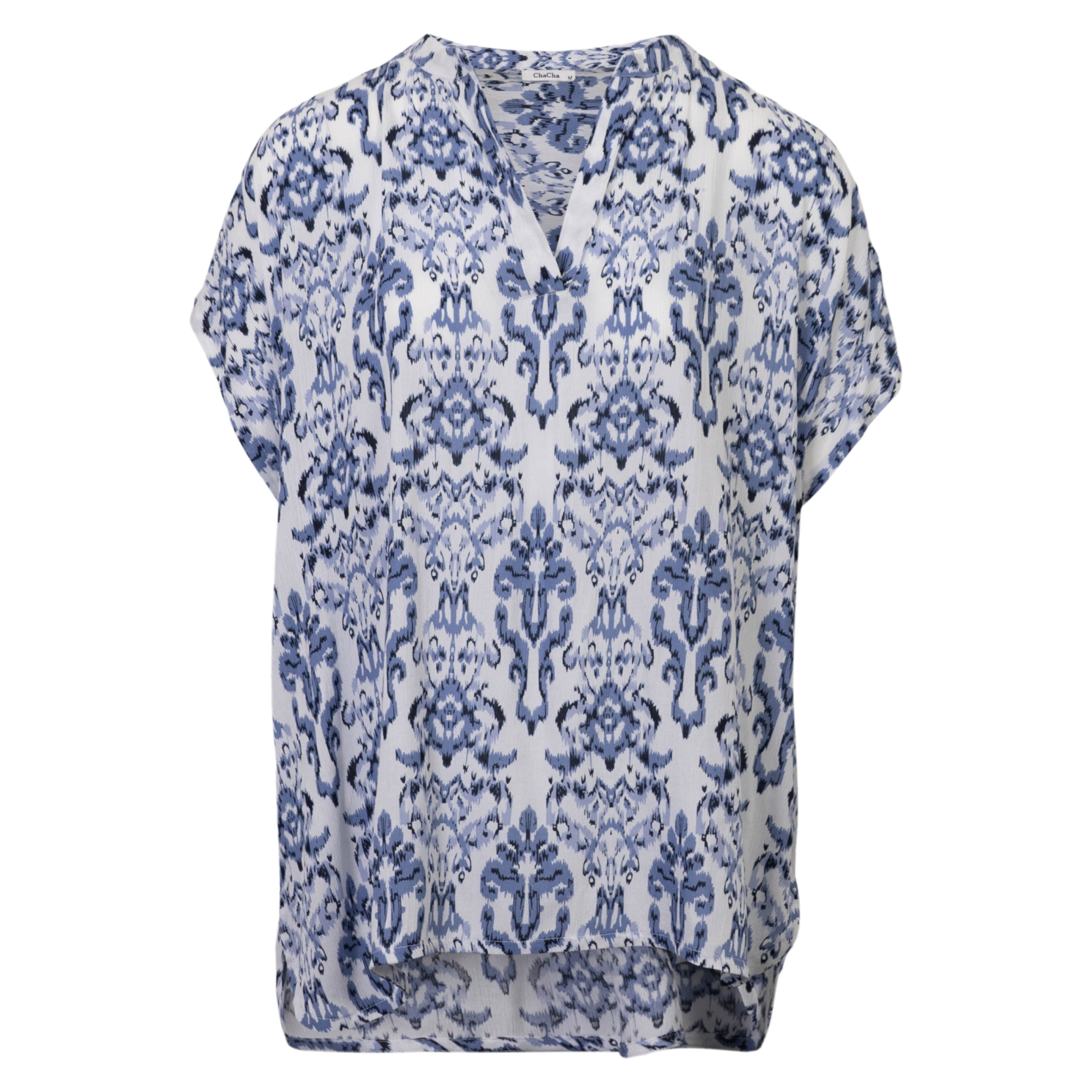Zbyz Dame Kortærmet Bluse Blue Combo 54 56