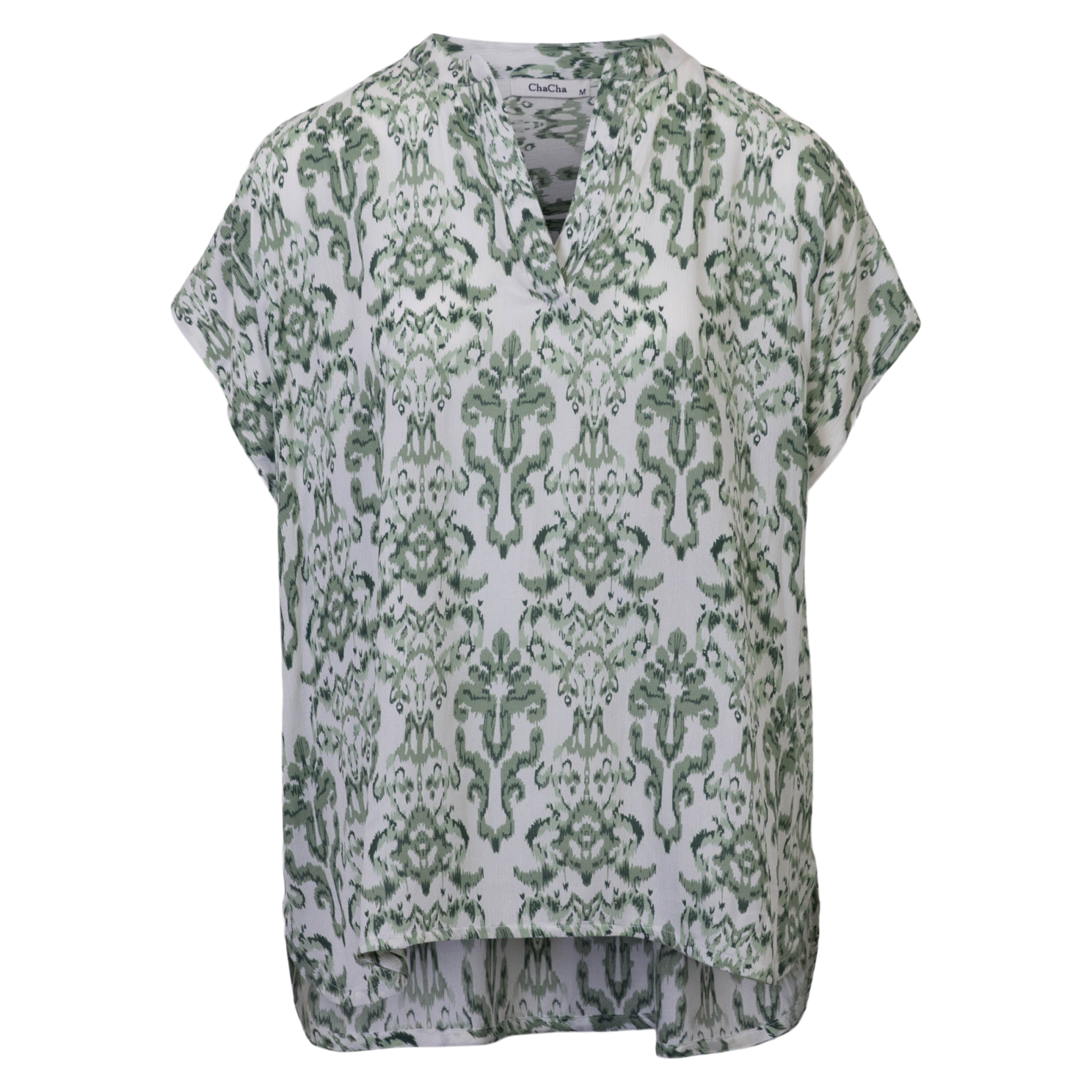 Zbyz Dame Kortærmet Bluse Green Combo 54 56
