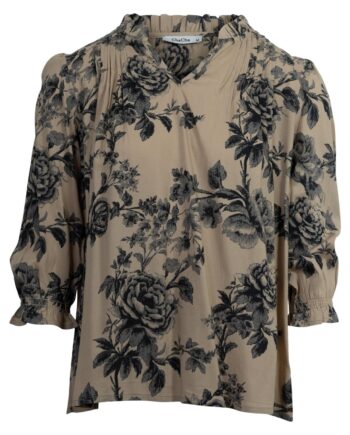 Chacha Dame Bluse Sand Black