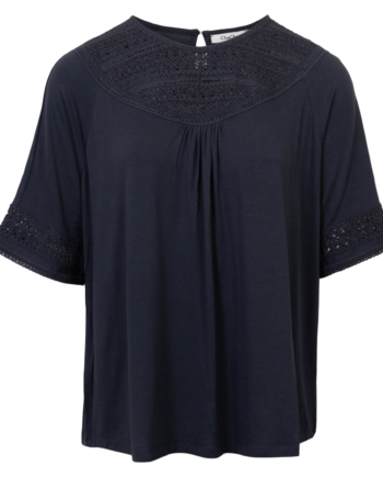 Chacha Dame Kortærmet Bluse Navy