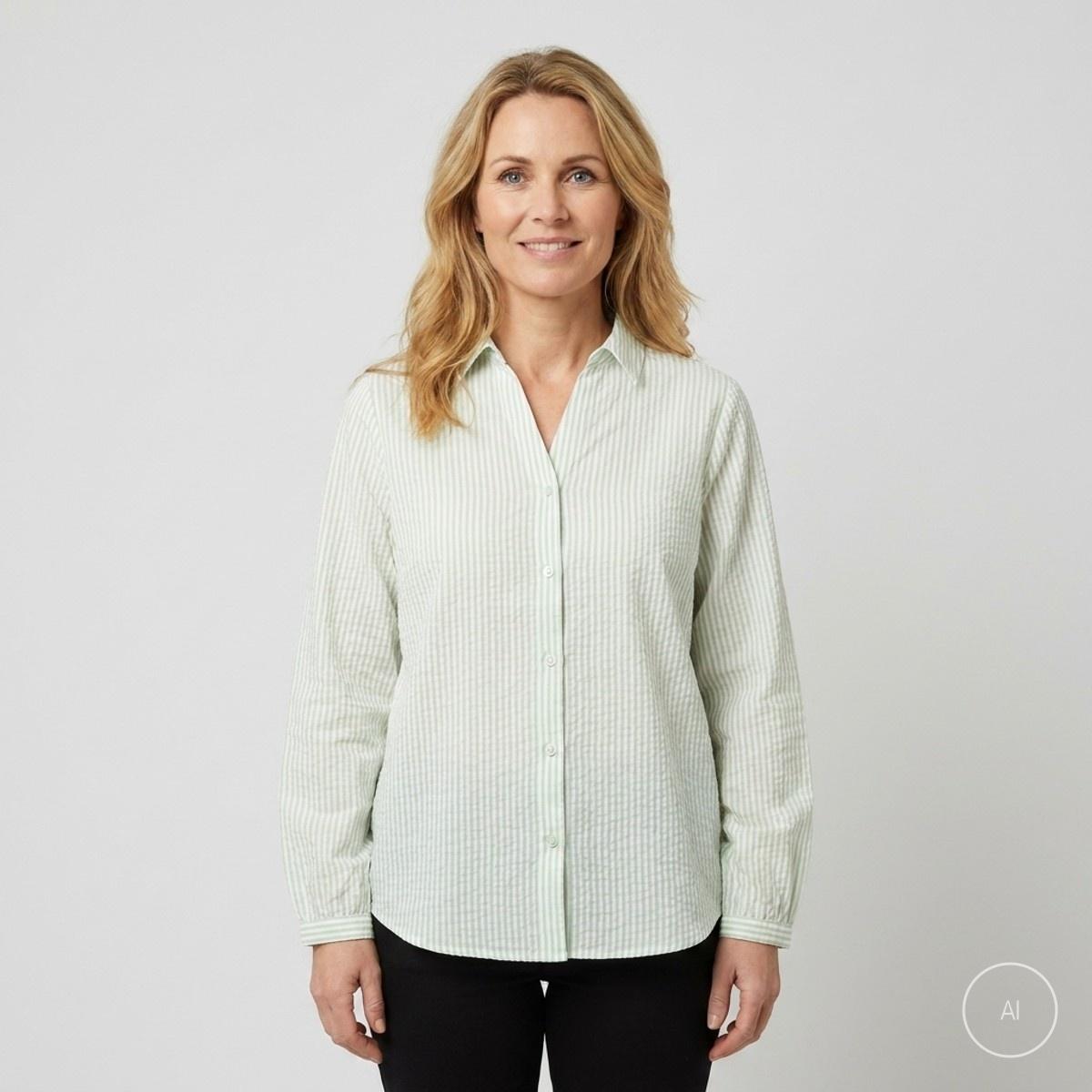 Chacha Dame Skjorte Green Stripe