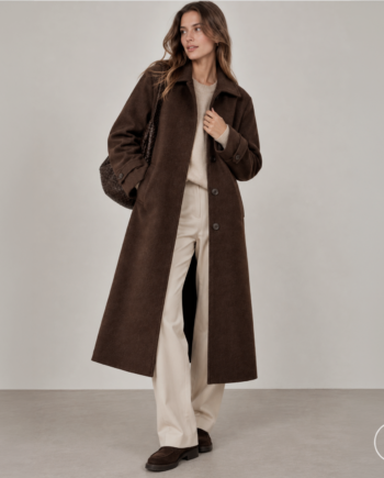 Dame Frakke   Uldmix Brown