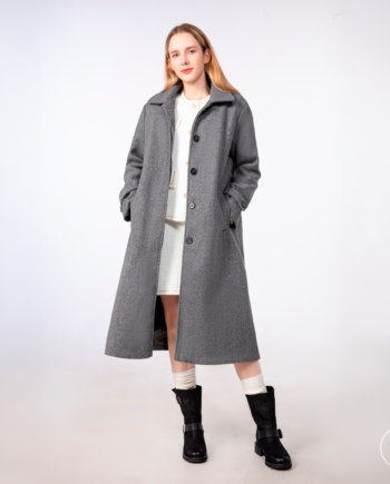 Dame Frakke   Uldmix Grey