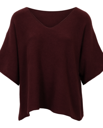 Dame Striktrøje Bordeaux One Size