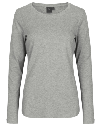 Id Interlock Dame Langærmet  -shirt Grå Melange