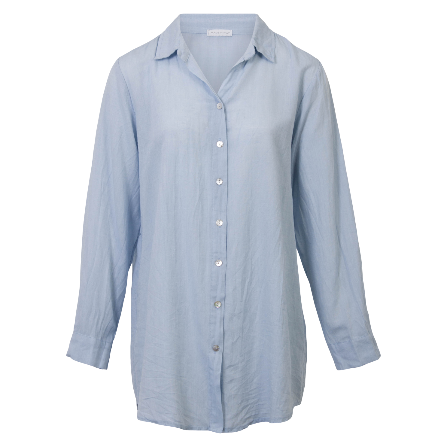 Leonora Dame Skjorte   Hørmix Heavenly Blue