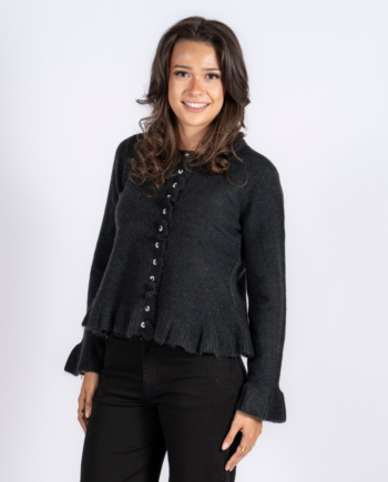 Sasia Bonnie Dame Cardigan Dark Grey Melange