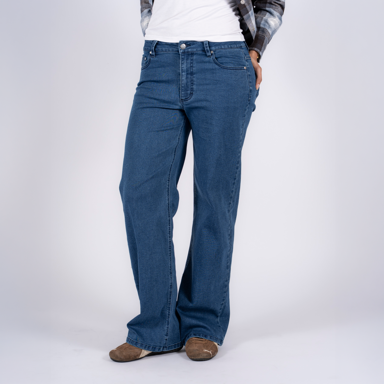 Sasia Brianna Dame Jeans    Stretch Medium Blue